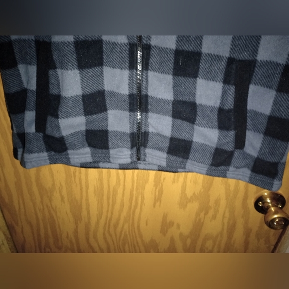 Chaps Sport Vest For Ralph Lauren Europe Mens XL Zip Fleece Black/Grey Plaid - Picture 11 of 16